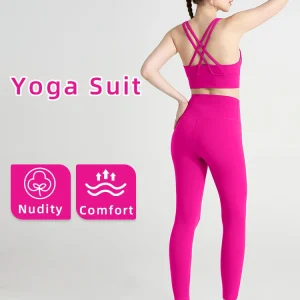 2024 New 2 Piece Yoga Clothes Women's Tracksuit Quick Dry Set Breathable Fitness Suit Fitness Clothing Sports Bra Leggings Suit